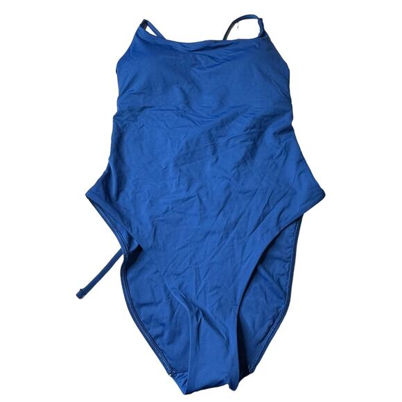 Everlane The String Renew Nylon One Piece Swimsuit Blue Women Small NWT - Picture 7 of 12